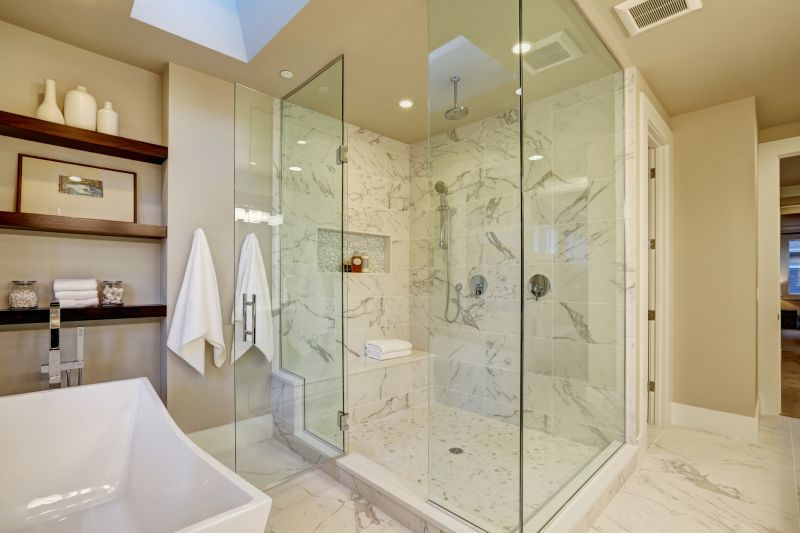 Compact Walk-In Shower with Clear Glass